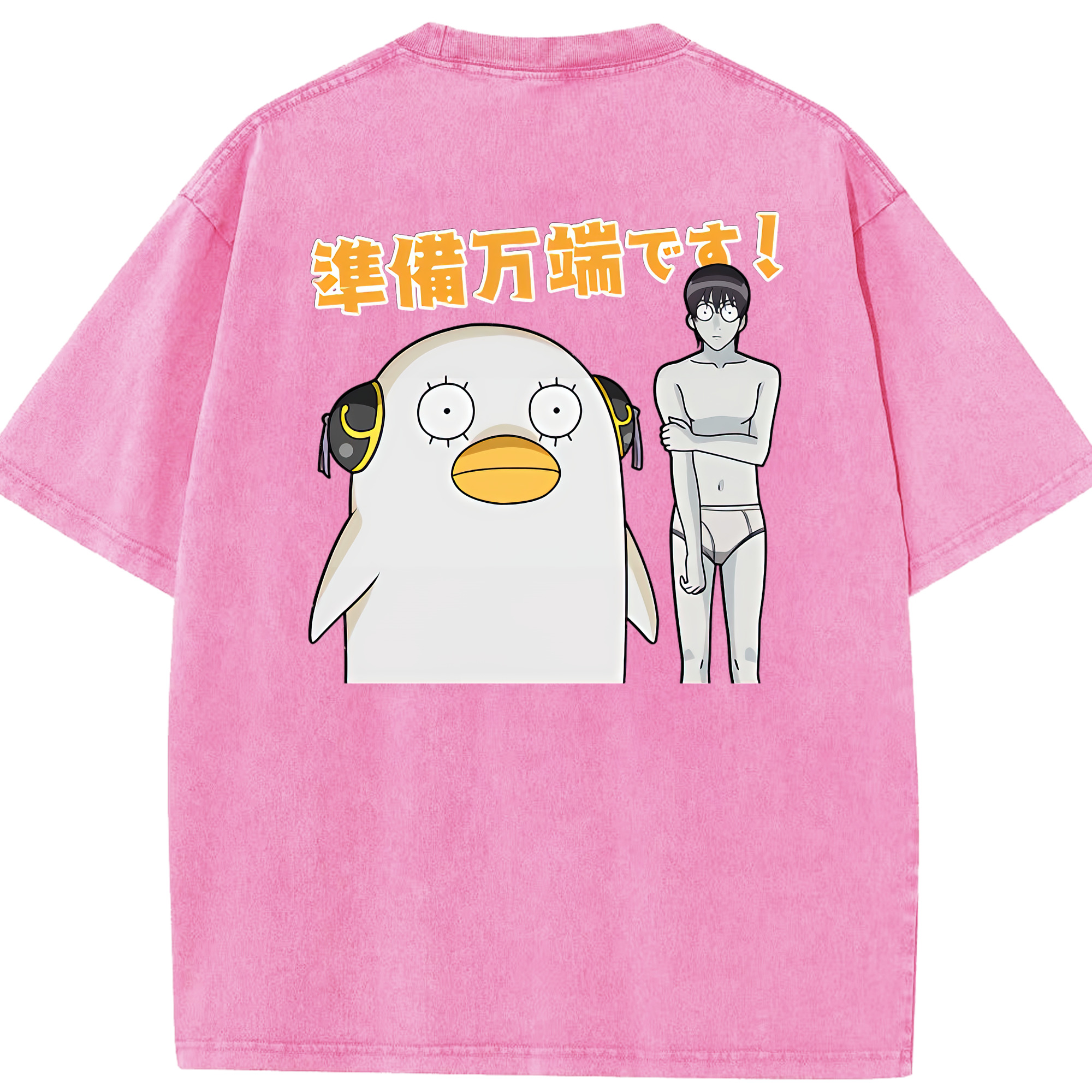 （画像用） ぎんたま 坂田銀時（さかたぎんとき） 神楽 志村新八（しむら しんぱち） GINTAMA Sakata Gintoki Kagura Shimura Shinpachi 綿100% ヴィンテージ風 半袖Tシャツ（背面プリント）